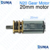 N20 Gear Motor D-Shaft 20mm Motor Body High Torque Micro DC Geared Motor 3x13.5mm 3x7mm