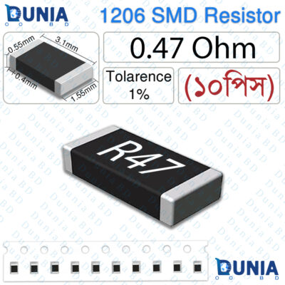 0.47 Ohm R47 1206 SMD Resistor 1/4W ±1% Tolerance Current Sense Chip Resistor