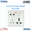 Anik 8Pin 16A 250V Wall Socket for house hold & official electrical use
