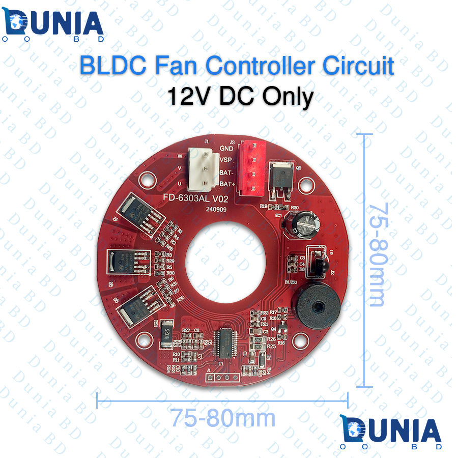 BLDC Fan Controller Circuit 12V DC Only FD-6303AL V02 Driver Board