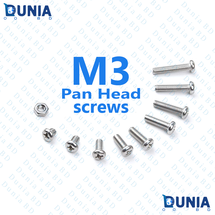 M3 Pan Head Phillips Stainless Steel 0.5mm Pitch Drive machine Replacement Screw