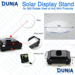 Solar Powered 360° Rotating Display Stand Turntable for Product Showcase