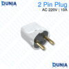 2 Pin Piano Plug AC 220V 10A Male Power Connector Electrical Plug