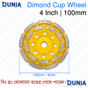 4 Inch 100mm Diamond Cup Wheel Double Row for Concrete Stone Grinding