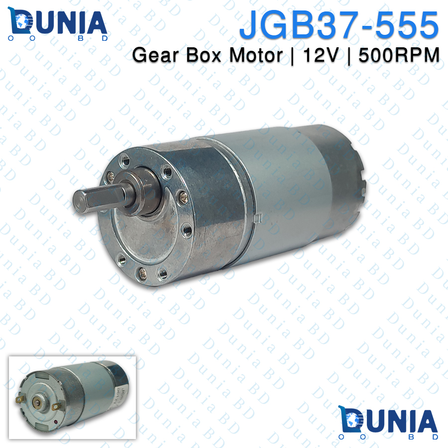 JGB37-555 DC 12V 500RPM Gear Box Motor with 5.5mm D-Type Shaft