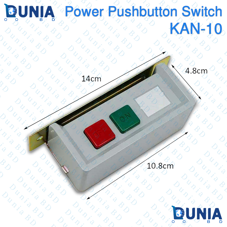 KAN-10 Power Pushbutton Switch ON OFF Control Panel with Metal Bracket