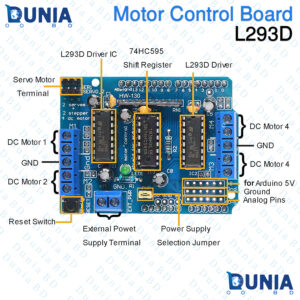 L293D Motor Driver Shield 4 Channel Arduino UNO DC Stepper Servo Control