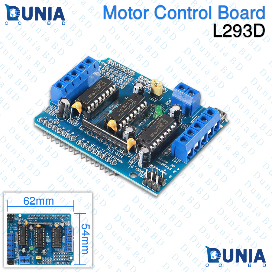 L293D Motor Driver Shield 4 Channel Arduino UNO DC Stepper Servo Control
