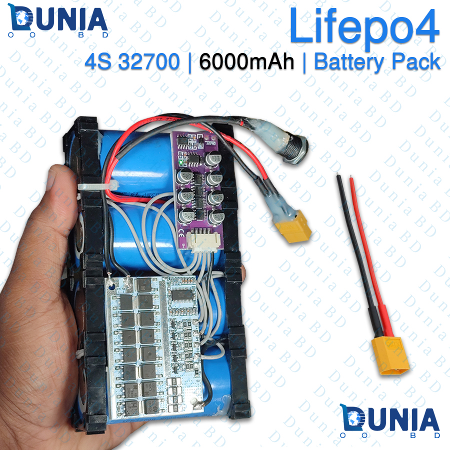 LiFePO4 4S 32700 6000mAh Battery Pack 12.8V Rechargeable BMS Battery