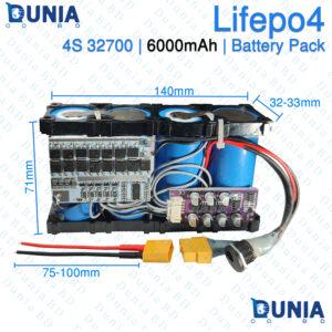 LiFePO4 4S 32700 6000mAh Battery Pack 12.8V Rechargeable BMS Battery