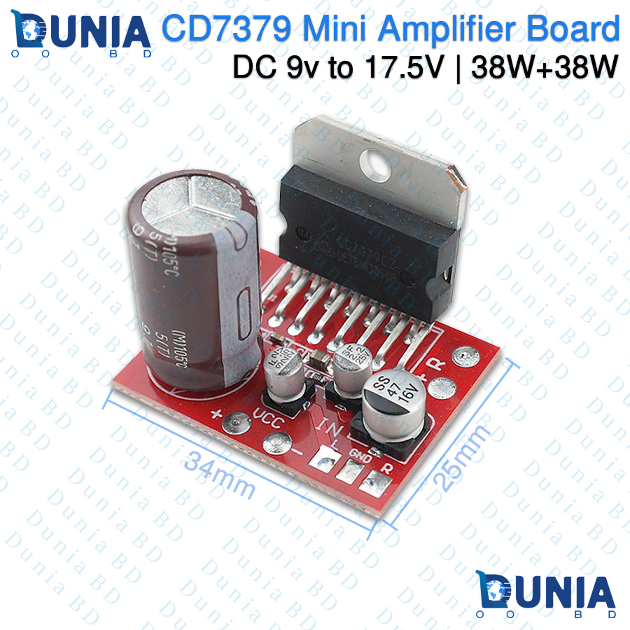 TDA7379 Stereo Amplifier Board 38W+38W Dual Channel DC 9-17.5V