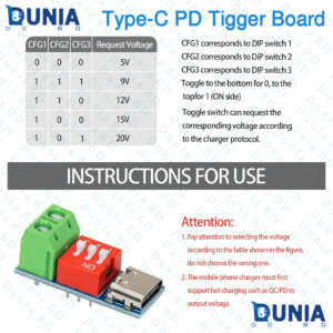 Type-C PD Trigger Board Module 5V 9V 12V 15V 20V Output