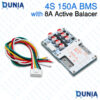 4S 150A BMS Protection Board with 8A Active Balancer Module