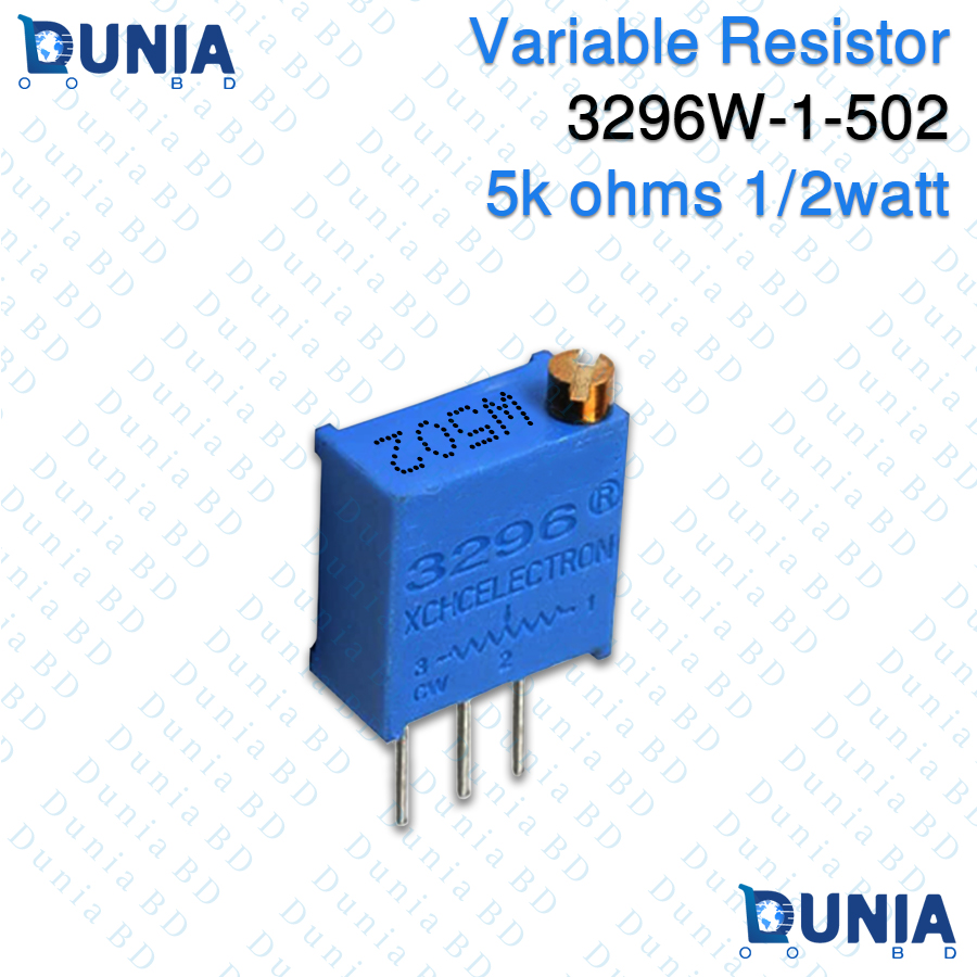502 VR 5k ohms 1/2watt Variable Resistor 3296W-1-502 Trimmer Trimpot Potentiometer