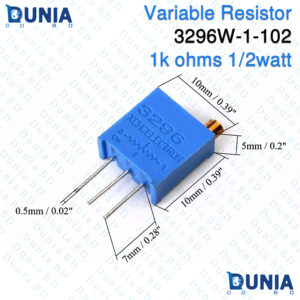 102 VR 1k ohms 1/2watt Variable Resistor 3296W-1-102 Trimmer Trimpot Potentiometer