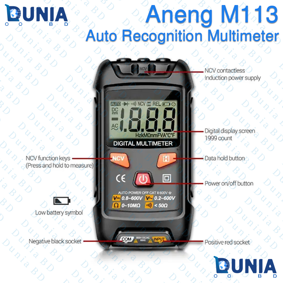 ANENG M113 Digital Multimeter Smart Auto Recognition Tester