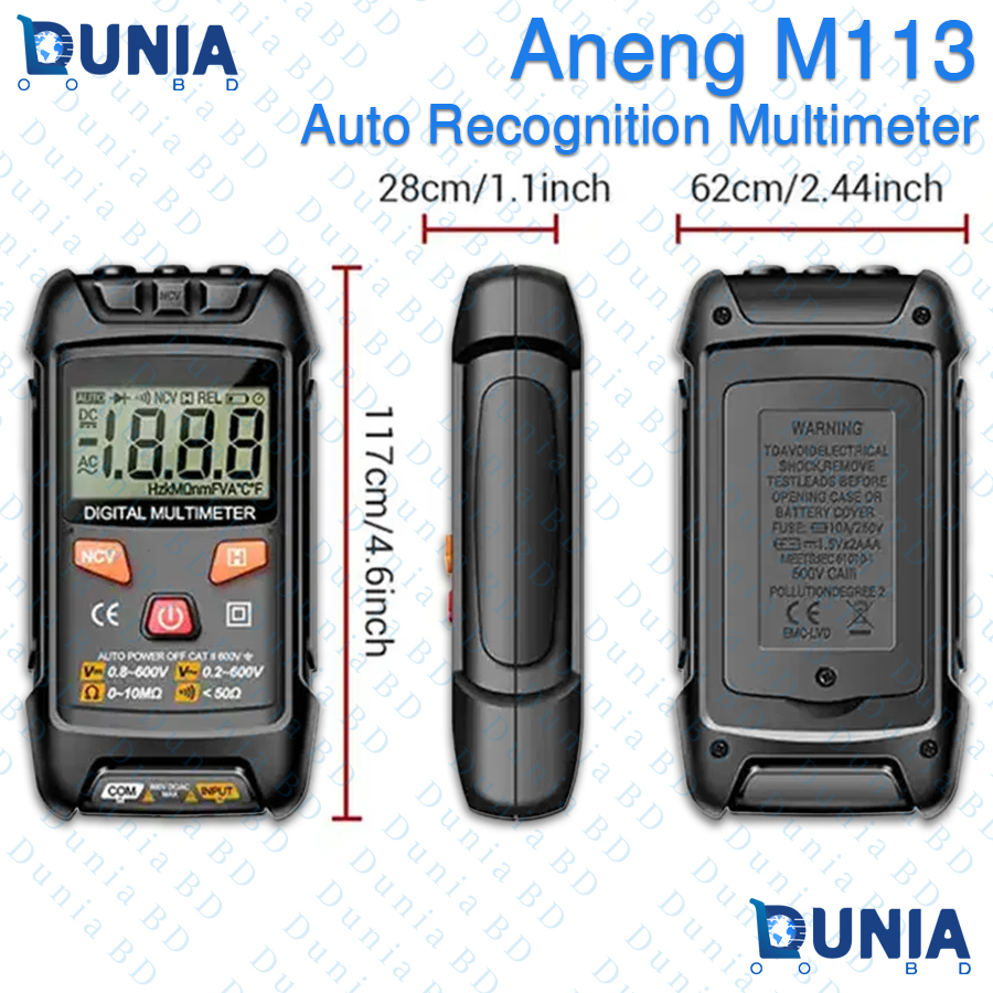 ANENG M113 Digital Multimeter Smart Auto Recognition Tester