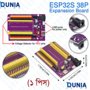 ESP32S 38P Expansion Board Dual Type-C Micro USB DC Jack Breakout