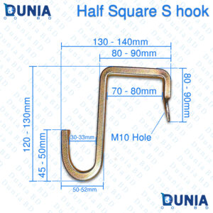 Half Square S Hook Heavy Duty Steel Metal Hanging Organizer