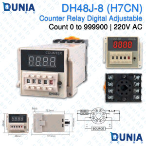 DH48J-8 H7CN Counter Relay Digital Adjustable 0 to 999900 220V AC