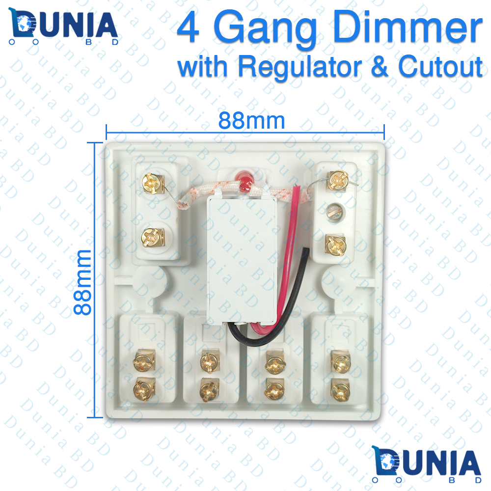 4 Gang Switch with Fan Regulator Cutout Indicator Switch Board