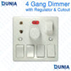 4 Gang Switch with Fan Regulator Cutout Indicator Switch Board