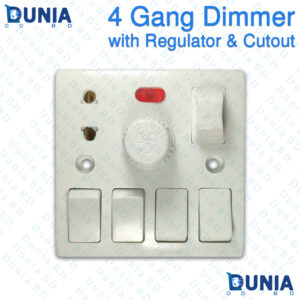 4 Gang Switch with Fan Regulator Cutout Indicator Switch Board