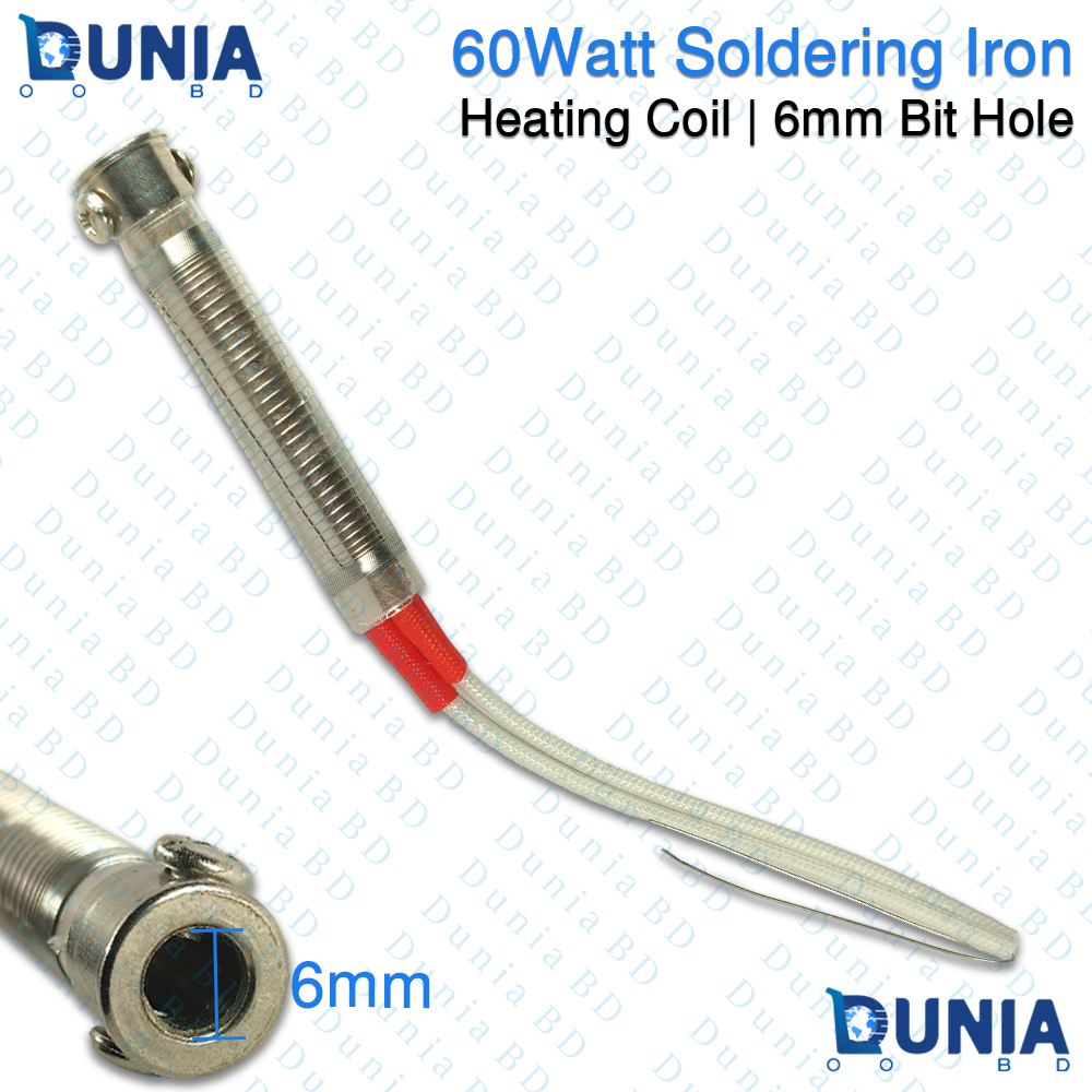60W Soldering Iron Heating Element Replacement Coil 6mm Bit Hole