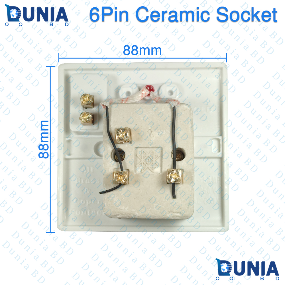 6Pin Ceramic Multi Socket Board with Switch and Power Indicator
