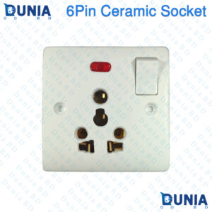 6Pin Ceramic Multi Socket Board with Switch and Power Indicator