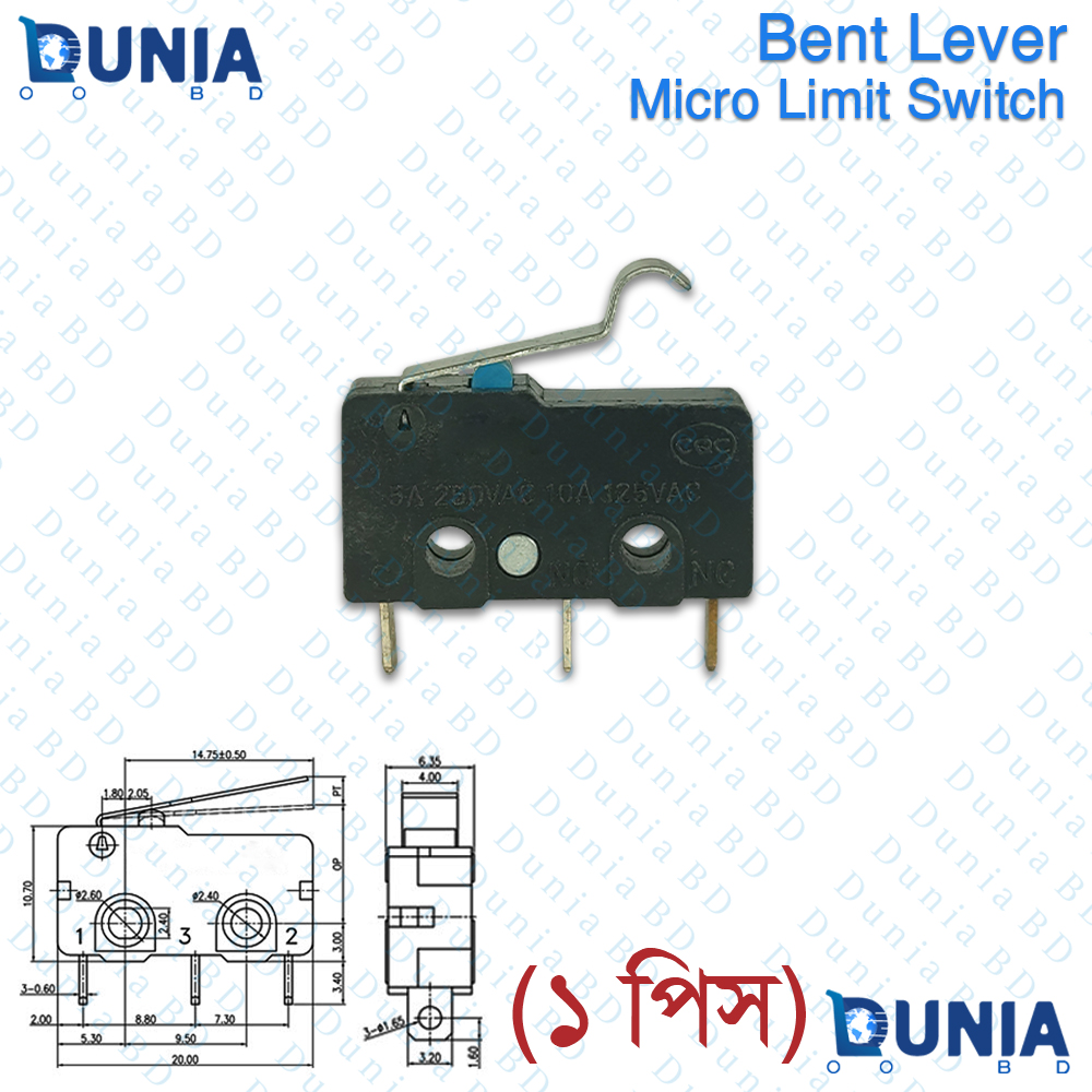bent lever micro limit switch