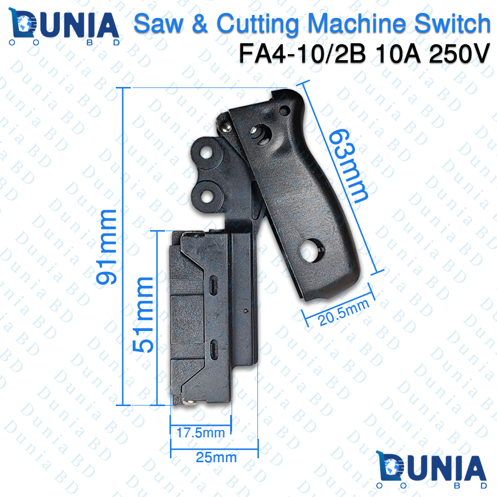 FA4-10/2B Saw & Cutting Machine Switch 10A 250V Trigger Switch with Lock Button