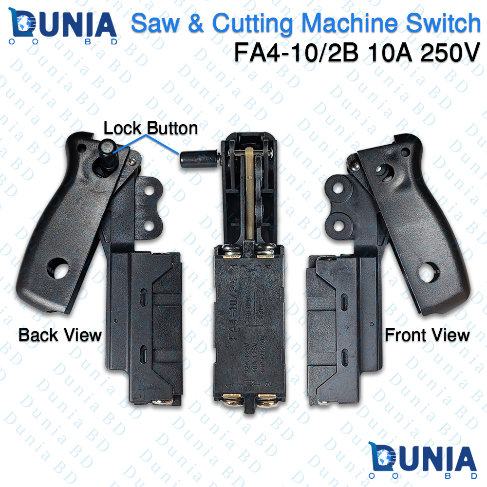 FA4-10/2B Saw & Cutting Machine Switch 10A 250V Trigger Switch with Lock Button