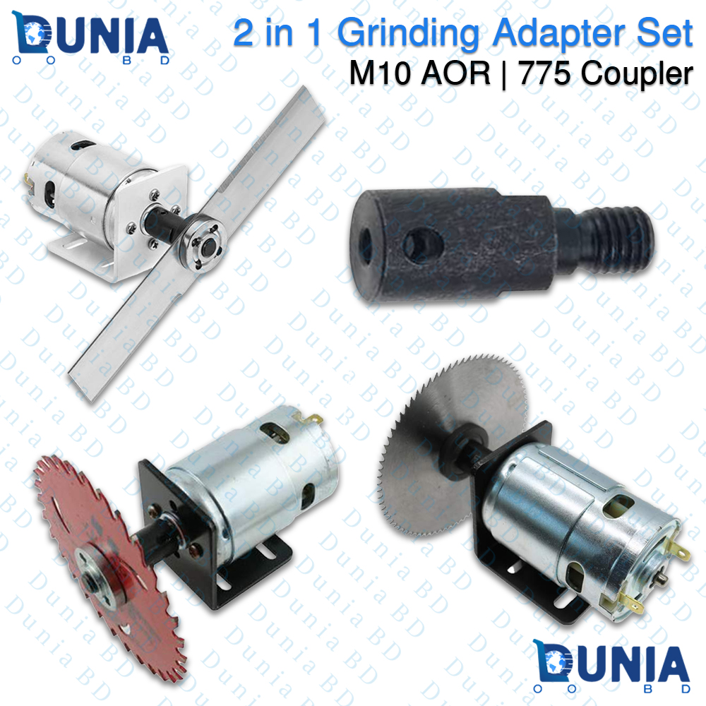 2 in 1 Grinding Adapter Set M10 AOR Arbor Mandrel & 775 Motor Coupler Kit