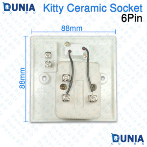 Kitty 6Pin Ceramic Multi Socket Board with Switch and Indicator