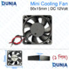 Mini Cooling Fan 5015 50x50x15mm DC 12V Brushless Exhaust Fan