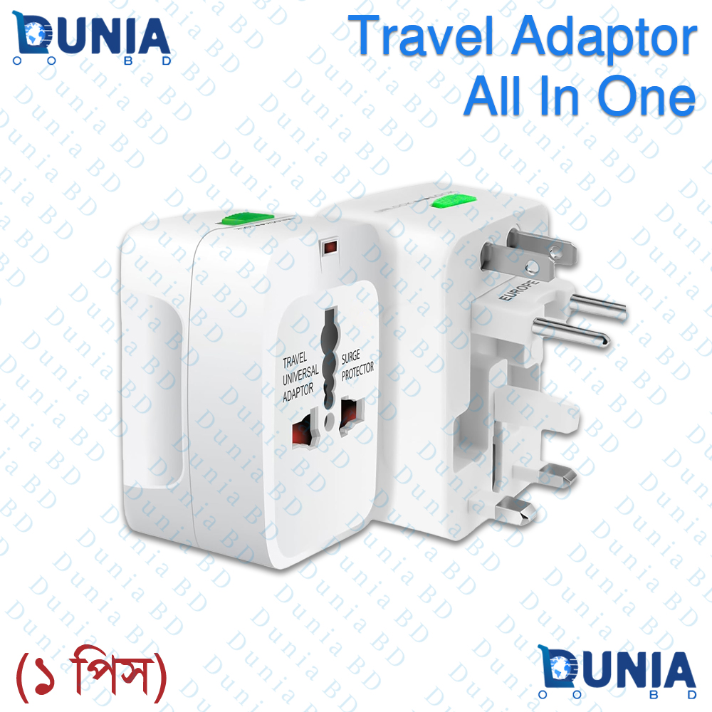 Universal All-in-One Travel Adapter with Surge Protector Dual USB Charging