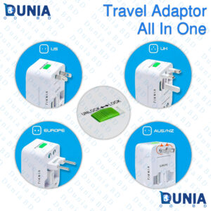 Universal All-in-One Travel Adapter with Surge Protector Dual USB Charging