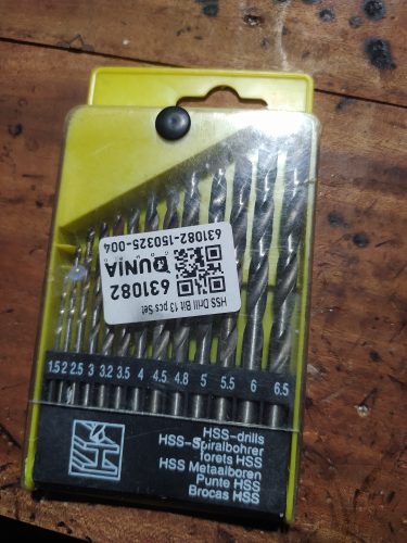 HSS Drill Bit 13 Pieces (1.5-6.5) Set for Wood, Aluminum, Plastic photo review