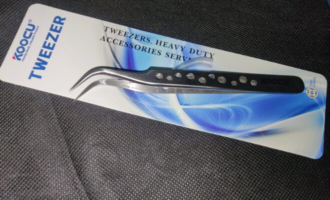 Anti Static Tweezer with 9 Holes Silver Metal Curved Tips photo review