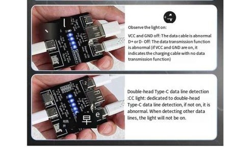 DT3 USB Cable Tester Board Multi-Port Data Cable Detector for Type-C Lightning Micro USB photo review